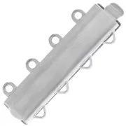 Fermoir 4 rangs motif feuilles 9x25 mm rhodié