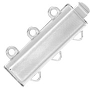 Fermoir 3 rangs 21x9 mm motif feuilles - White bronze x1