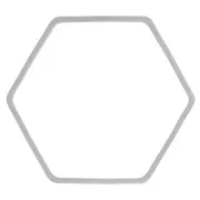 Anneau de montage et tissage hexagone 25x28 mm - Argenté x1