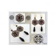 Anneau de montage et tissage hexagone 25x28 mm - Argenté x1