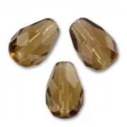 Perles poires facettées 10x7 mm - Smoked Topaz x20