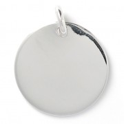 Breloque médaille à graver 25 mm en Argent 925 x1|raw }}