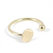 Bague réglable avec plateau pour cabochon plat 8 mm - Light gold HQ|raw }}