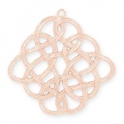 Pendentif en laiton forme Rhombus avec fil entrelacé 31 mm doré rose HQ|raw }}