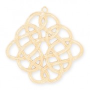 Pendentif en laiton forme Rhombus avec fil entrelacé 31 mm light gold HQ|raw }}