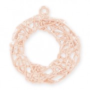 Pendentif en laiton rond avec fil entrelacé 22 mm doré rose HQ|raw }}