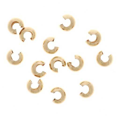 Caches perles à écraser 3 mm en Gold Filled (or laminé) x50