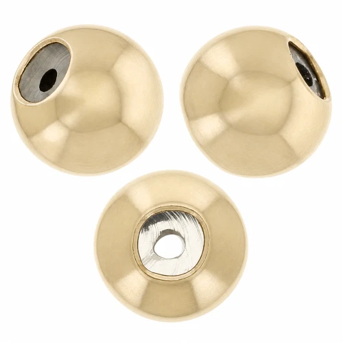 Perles stoppeur 3 mm avec un trou de 0.6 mm en Gold Filled (or laminé) x2