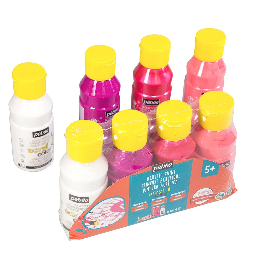 Peinture acrylique pour enfant - Set Acrylcolor Rêve Rose ...