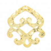 Pendentif ethnique martelé 40 mm doré à l'or fin x1|raw }}