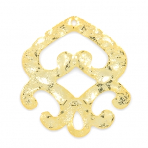 Pendentif ethnique martelé 40 mm doré à l'or fin x1