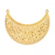 Pendentif intercalaire multirangs demi-lune ethnique 39 mm Doré à l'or fin x1