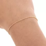 Chaîne maille boule 1 mm en Gold filled (or laminé)  x 50 cm