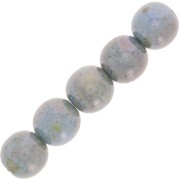 Perles en verre tchèque rondes  8 mm Vert de gris marbré x20