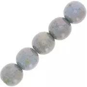 Perles en verre tchèque rondes 8 mm Vert de gris marbré x20