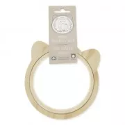 Cadre tambour en bois Tête d'ourson DMC pour broderie 10 cm
