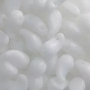 Perles en verre tchèque 2 trous Zoliduo® Right 5x8mm Opaque White x20