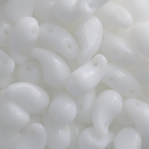 Perles en verre tchèque 2 trous Zoliduo® Right 5x8mm Opaque White x20