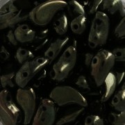 Perles en verre tchèque 2 trous Zoliduo® Right  5x8mm Jet Green Luster x20|raw }}