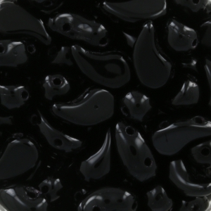 Perles en verre tchèque 2 trous Zoliduo® Right 5x8mm Jet x20