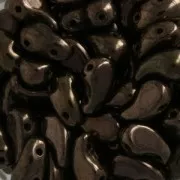 Perles en verre tchèque 2 trous Zoliduo® Right 5x8mm Gold Bronze x20