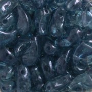 Perles en verre tchèque 2 trous Zoliduo® Right 5x8mm Luster Tr. Blue x20