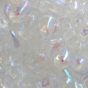 Perles en verre tchèque 2 trous Zoliduo® Right 5x8mm Crystal AB x20