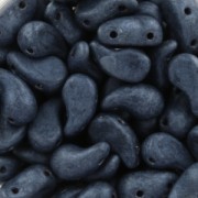 Perles en verre tchèque 2 trous Zoliduo® Left 5x8mm Jet Hematite Mat x20|raw }}