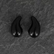 Perles en verre tchèque 2 trous Zoliduo® Left 5x8mm Jet Hematite x20