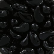 Perles en verre tchèque 2 trous Zoliduo® Left 5x8mm Jet  x20|raw }}