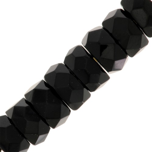 Rondelles facettées  6x3 mm Jet x25