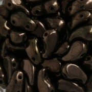 Perles en verre tchèque 2 trous Zoliduo® Left 5x8mm Gold Bronze x20|raw }}