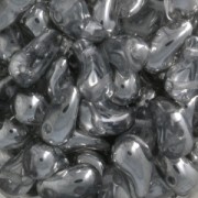 Perles en verre tchèque 2 trous Zoliduo® Left 5x8mm Crystal/Argent x20|raw }}