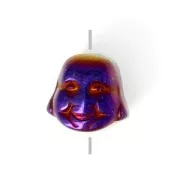 Perle imitation Hematite Tête de Bouddha 8x8x7 mm Purple Iris x1