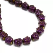 Perle imitation Hematite Tête de Bouddha 8x8x7 mm Purple Iris x1