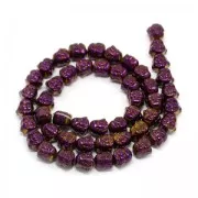 Perle imitation Hematite Tête de Bouddha 8x8x7 mm Purple Iris x1