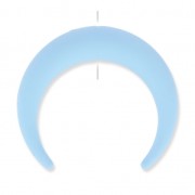 Pendentif synthétique forme demi-lune ou corne 52 mm Light Blue|raw }}