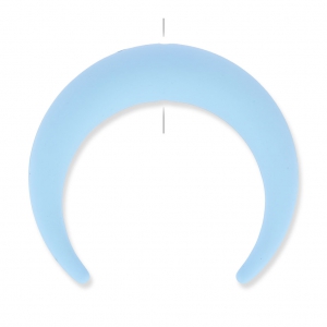 Pendentif synthétique forme demi-lune ou corne 52 mm Light Blue