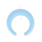 Pendentif synthétique forme demi-lune ou corne 34 mm Light Blue|raw }}