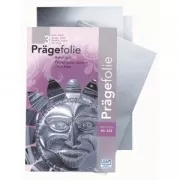 Lot 3 feuilles de métal à repousser 18,5x29 cm argenté