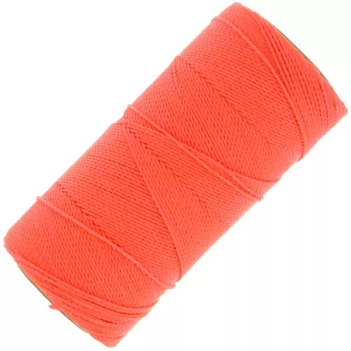 Bobine de fil ciré Linhasita pour micro macramé 1 mm - Corail Fluo (394) x168m