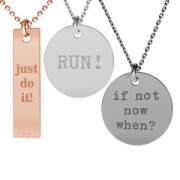 Breloque médaille gravée Run 11 mm en Argent 925 x1