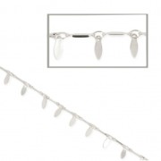 Chaîne maille fantaisie navettes 3x6 mm argenté x 50 cm