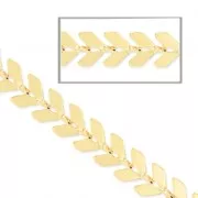 - Chaîne maille chevron en épis 6.3 mm doré x 20cm Chaîne maille chevron en épis 6.3 mm doré x 20cm