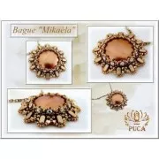 Cabochon rond en verre par Puca® 18 mm Rose Pearl x 1