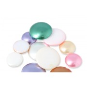 Cabochon rond en verre par Puca® 25 mm Rose Pearl x 1