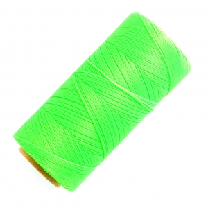 Bobine de fil ciré Linhasita pour micro macramé 0.5 mm - Fluo Green (329) x335m