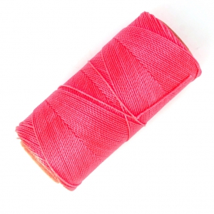 Bobine de fil ciré Linhasita pour micro macramé 0.5 mm - Fluo Pink (328) x335m
