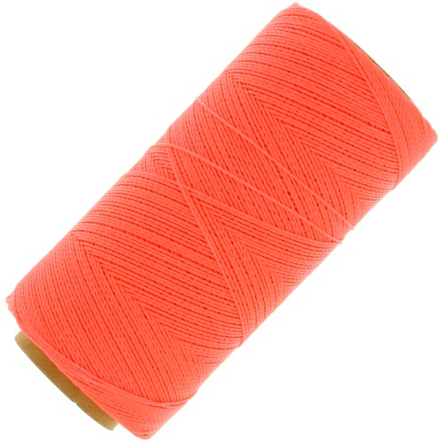 Bobine de fil ciré Linhasita pour micro macramé 0.5 mm - Corail Fluo (394) x335m
