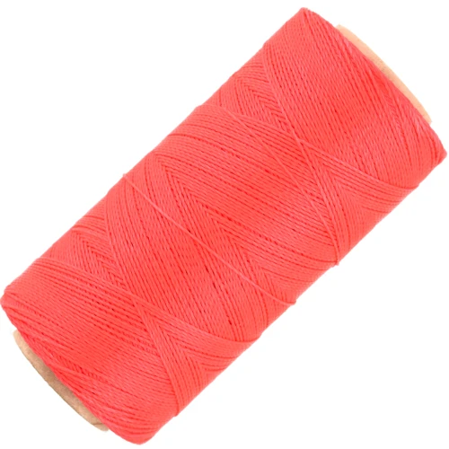 Bobine de fil ciré Linhasita pour micro macramé 0.5 mm - Corail Fluo (394) x335m